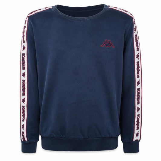 Front view of Kappa Men's Blue XL Pullover Sweatshirt Sports Logo Crew Neck