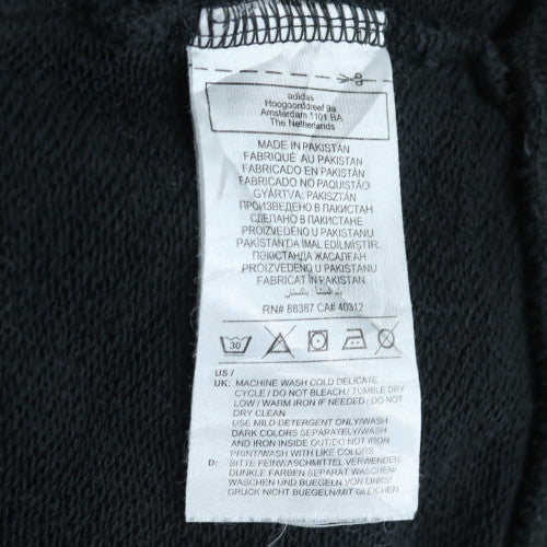 Adidas Womens Black Crew Neck Logo Sweatshirt UK 12