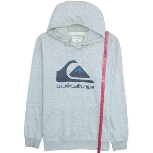 Quiksilver Men’s Grey Pullover Hoodie XL Logo Surf Fleece