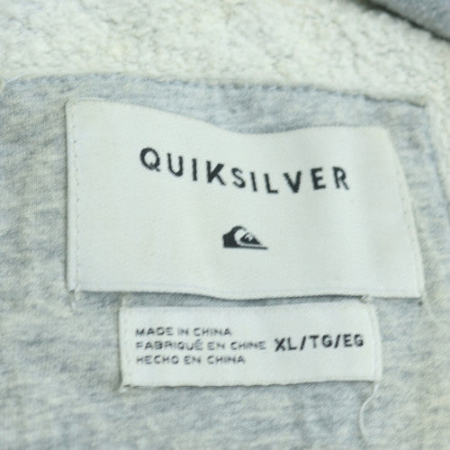 Quiksilver Men’s Grey Pullover Hoodie XL Logo Surf Fleece