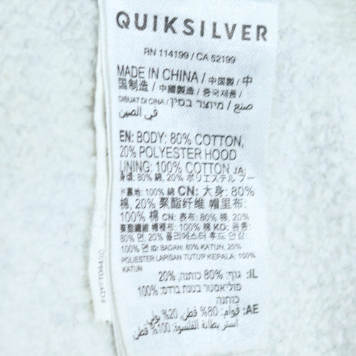 Quiksilver Men’s Grey Pullover Hoodie XL Logo Surf Fleece