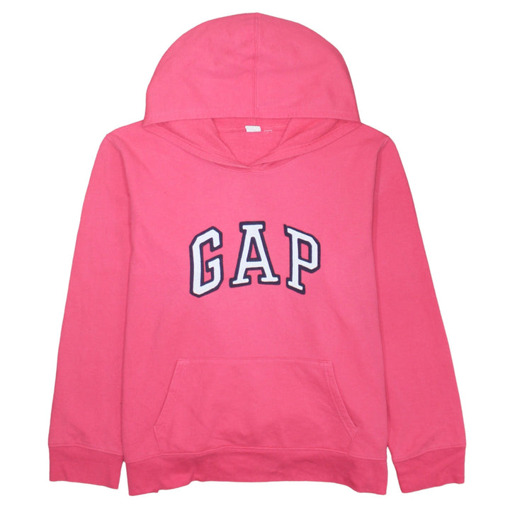 GAP Women Pink Pullover Hoodie XL Cotton Blend Logo Casual
