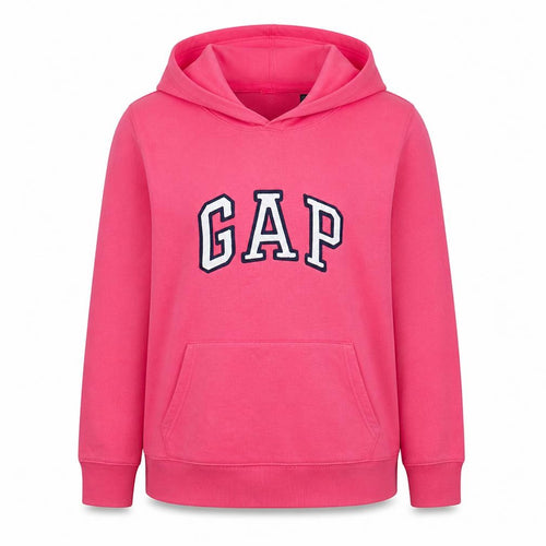 GAP Women Pink Pullover Hoodie XL Cotton Blend Logo Casual