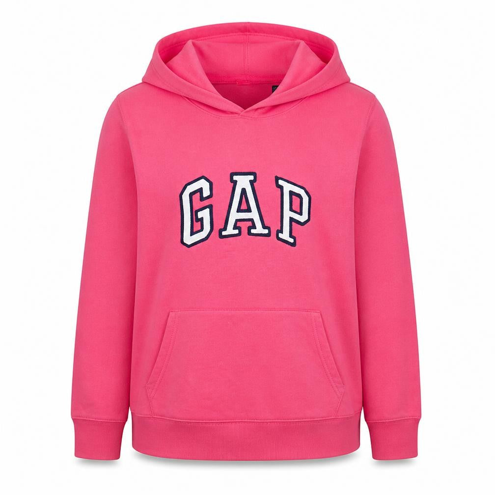 GAP Women Pink Pullover Hoodie XL Cotton Blend Logo Casual