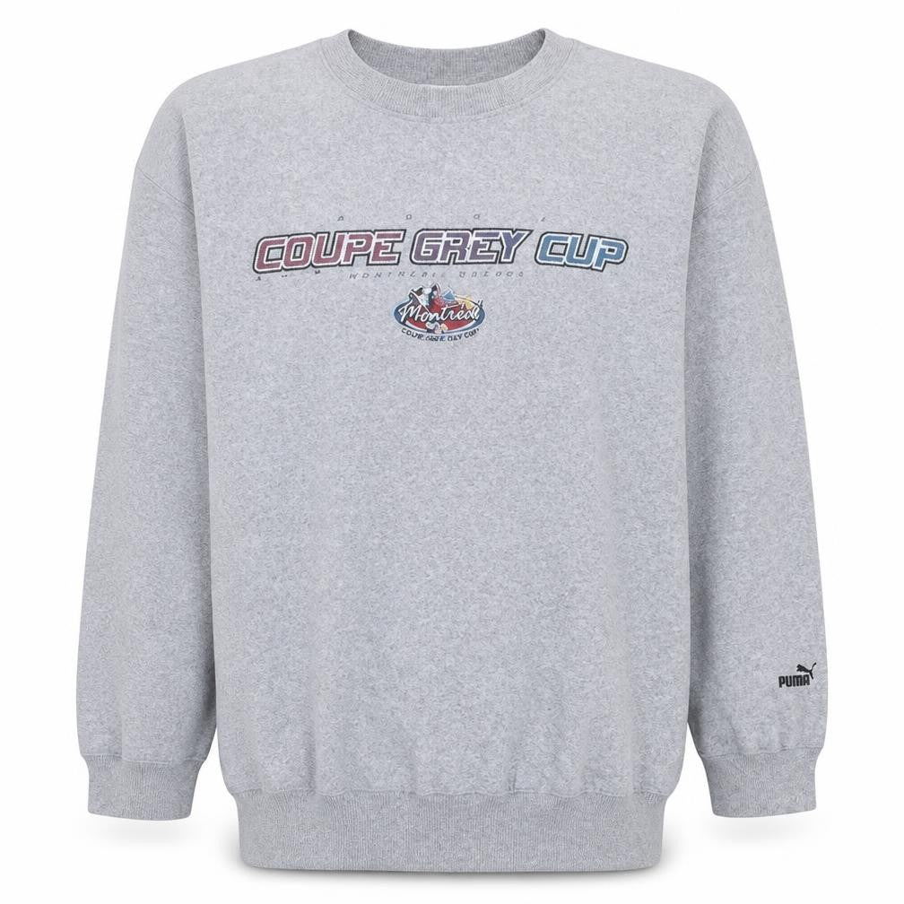 Front view of Puma Men's Grey Coupe Grey Cup Montreal 2001 XL Sweatshirt