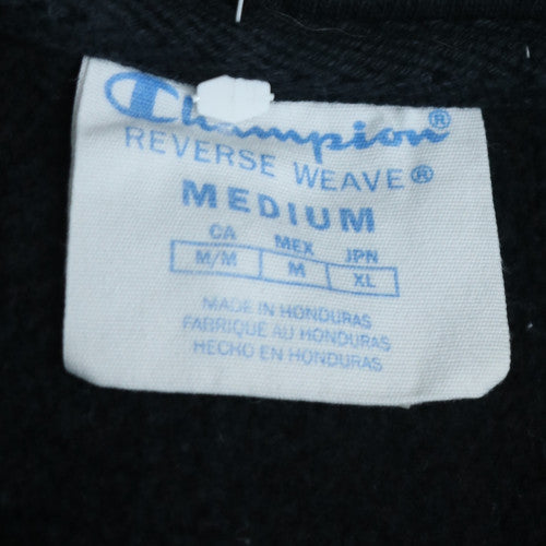 Champion Mens Black Medium Pullover Hoodie Classic Fit