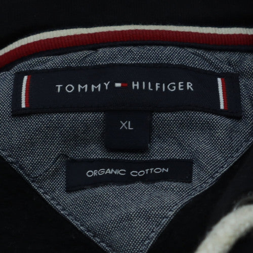 Tommy Hilfiger Men's Black XL Pullover Hoodie with Logo