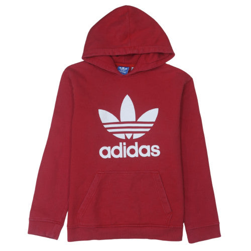 Adidas Men's Red Pullover Hoodie Size L Regular Fit Sportswear