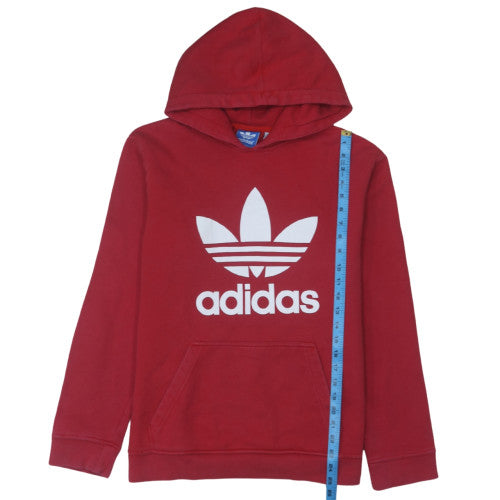 Adidas Men's Red Pullover Hoodie Size L Regular Fit Sportswear
