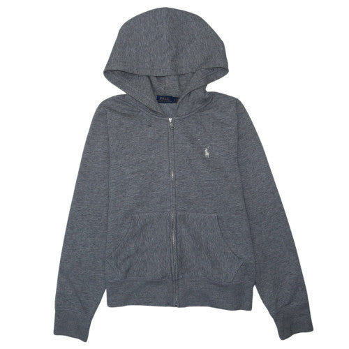 Polo Ralph Lauren Women Grey Full Zip Hoodie Size M Cotton Blend