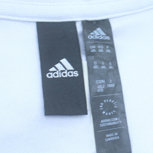 Adidas Men's White 4XL Track Jacket Full Zip Lightweight Activewear