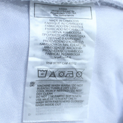 Adidas Men's White 4XL Track Jacket Full Zip Lightweight Activewear