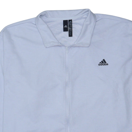 Adidas Men's White 4XL Track Jacket Full Zip Lightweight Activewear