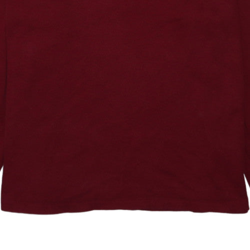 Ralph Lauren Men's Red 1/4 Zip Cotton Collared Jumper Size L