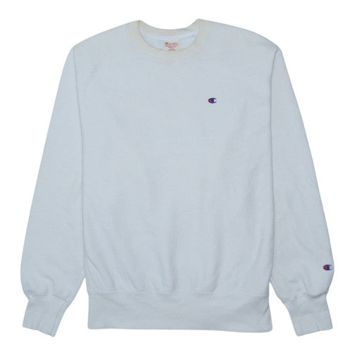 Champion Men's White Reverse Weave Crew Neck Sweatshirt Size L