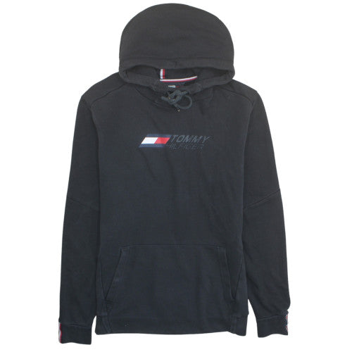 Tommy Hilfiger Men's Black Pullover Hoodie L Classic Logo Sweatshirt