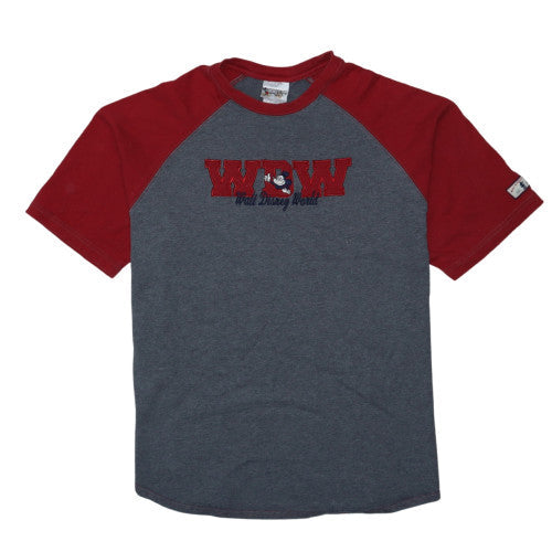Walt Disney World Women’s Grey Red Raglan Mickey T-Shirt XL