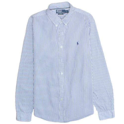 Polo Ralph Lauren Men's Blue Striped Slim Fit Long Sleeve Shirt Size L