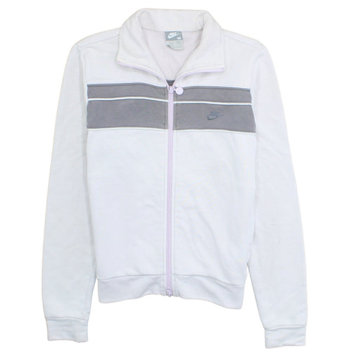 Nike Women’s White Track Jacket Size 12 Full Zip Lightweight Sports Top