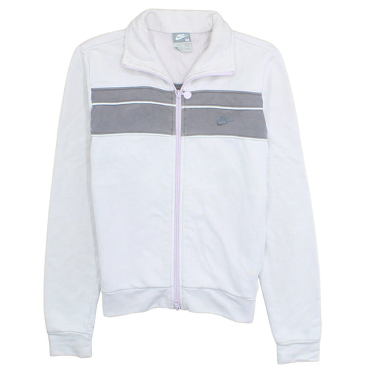 Nike Women’s White Track Jacket Size 12 Full Zip Lightweight Sports Top