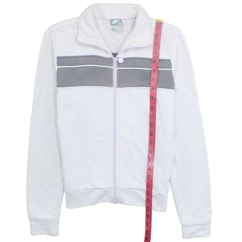 Nike Women’s White Track Jacket Size 12 Full Zip Lightweight Sports Top