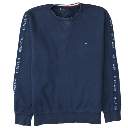 Tommy Hilfiger Men's Blue XL Pullover Sweatshirt Logo Crew Neck