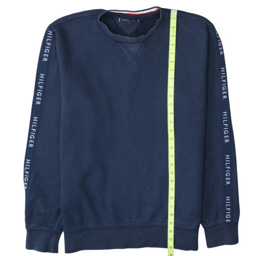 Tommy Hilfiger Men's Blue XL Pullover Sweatshirt Logo Crew Neck