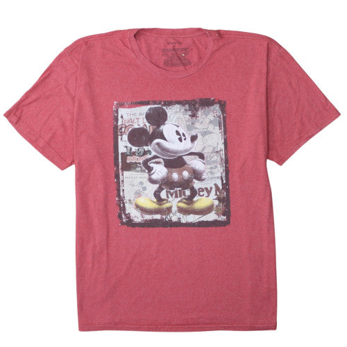 Disney Store Women Red Mickey Mouse T-Shirt 3XL Short Sleeve Cotton Blend
