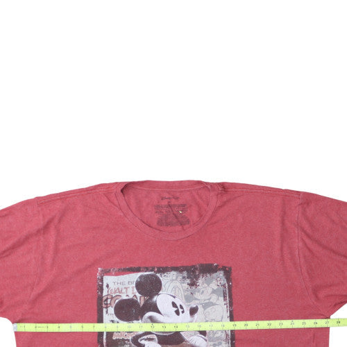 Disney Store Women Red Mickey Mouse T-Shirt 3XL Short Sleeve Cotton Blend