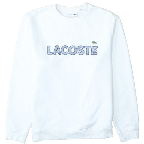 Lacoste Men's White Crew Neck Sweatshirt XL Cotton Blend