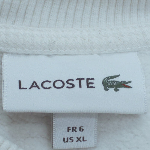 Lacoste Men's White Crew Neck Sweatshirt XL Cotton Blend