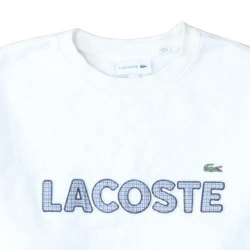 Lacoste Men's White Crew Neck Sweatshirt XL Cotton Blend