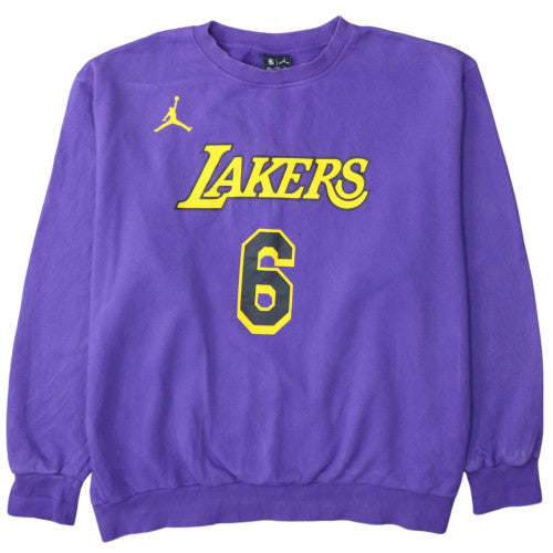 Nike Jordan NBA Lakers Purple Crew Neck Sweatshirt XXL Men's