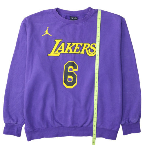 Nike Jordan NBA Lakers Purple Crew Neck Sweatshirt XXL Men's