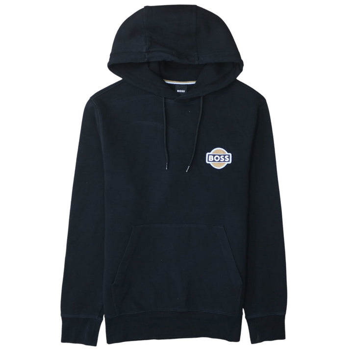 BOSS Men's Black Pullover Hoodie M Logo Fleece Sweatshirt