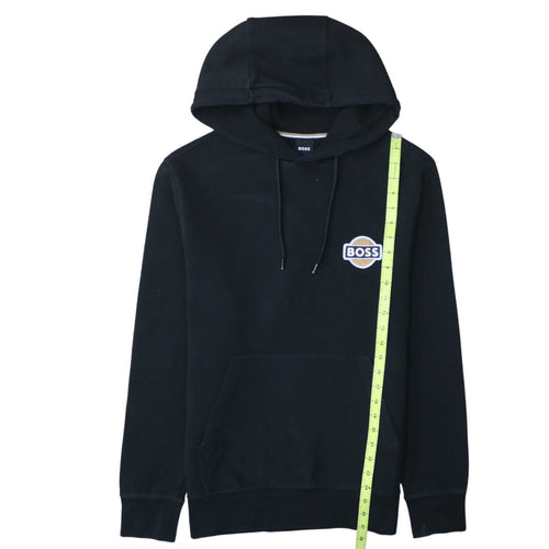 BOSS Men's Black Pullover Hoodie M Logo Fleece Sweatshirt