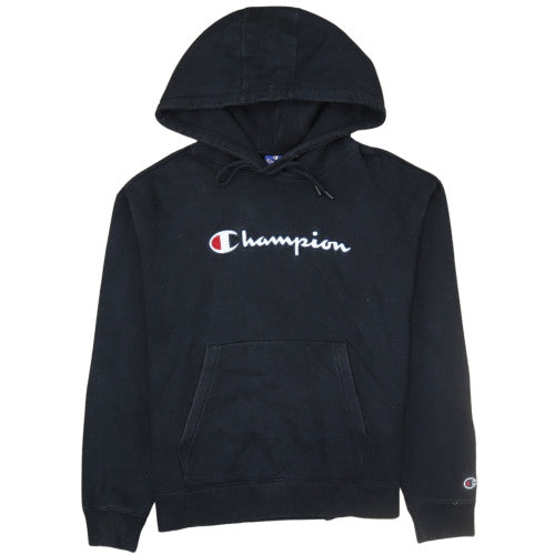Champion Men's Black Pullover Hoodie Medium Embroidered Logo