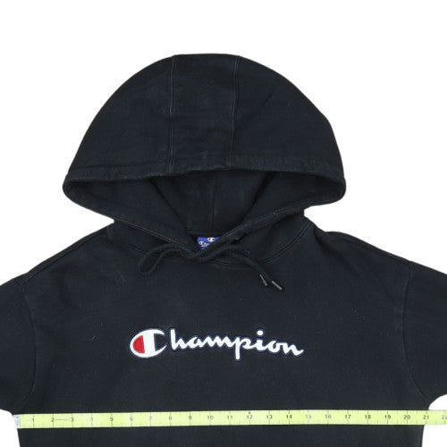 Champion Men's Black Pullover Hoodie Medium Embroidered Logo