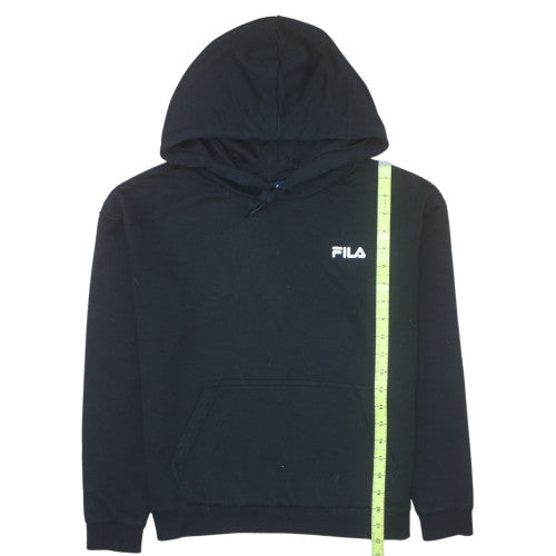 FILA Women’s Black Pullover Hoodie Small Cotton Blend Logo Hooded Sweatshirt