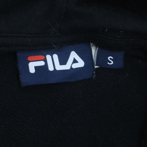 FILA Women’s Black Pullover Hoodie Small Cotton Blend Logo Hooded Sweatshirt