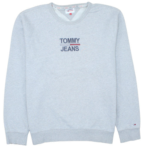 Tommy Jeans Men's Grey XL Crew Neck Pullover Sweatshirt