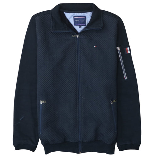 Tommy Hilfiger Men's Black XL Track Jacket Cotton Blend Zip Up