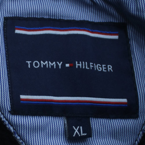 Tommy Hilfiger Men's Black XL Track Jacket Cotton Blend Zip Up