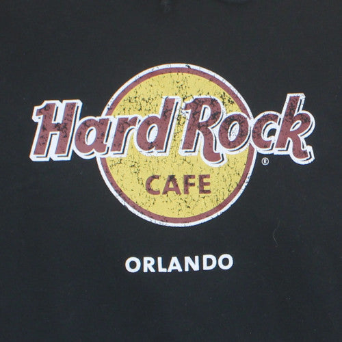 Hard Rock Cafe Men Black XL Pullover Hoodie Orlando Logo