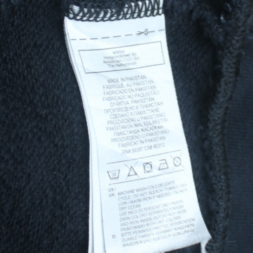 Adidas Women Black 3XL Crew Neck Sweatshirt with Logo Print