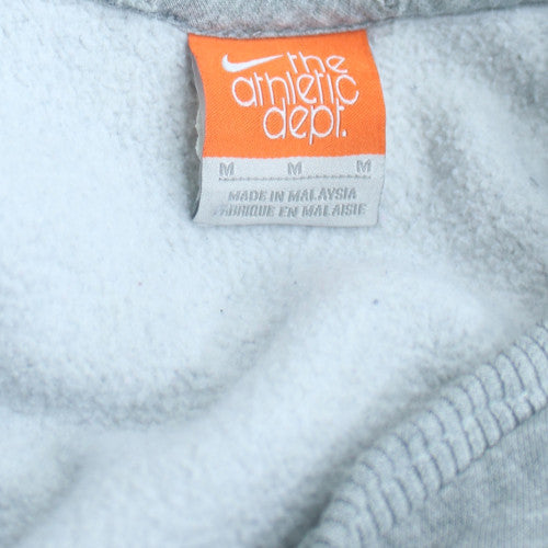 Nike Men's Grey Striped Crew Neck Fleece Sweatshirt Size M