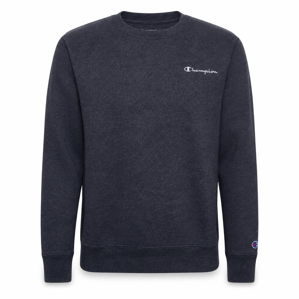 Front view of Champion Men's Grey Small Pullover Crew Neck Sweatshirt