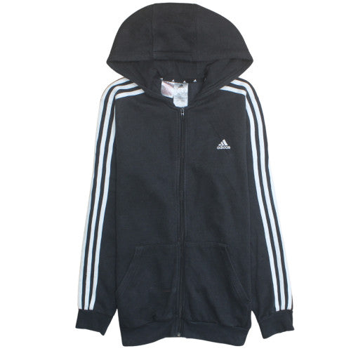 Adidas Boys Black Full Zip Hoodie 15-16 Years Classic Sportswear