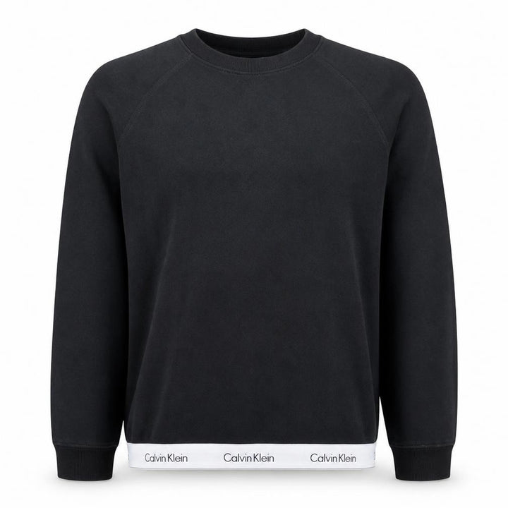Calvin Klein Men's Black Crew Neck Logo Sweatshirt M Pullover
