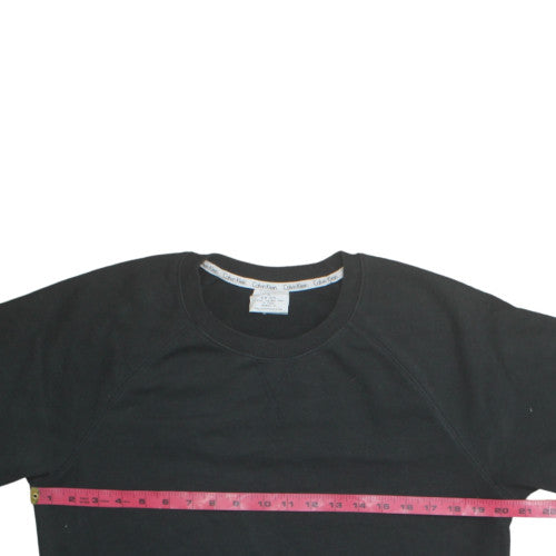 Calvin Klein Men's Black Crew Neck Logo Sweatshirt M Pullover